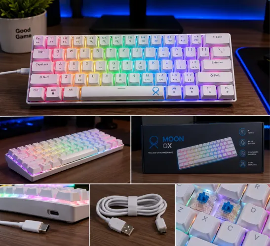 TECLADO GAMER MECÂNICO MOON OX - R$ 170,00 + TAXA DE ENTREGA