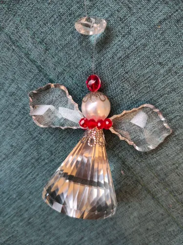 enfeite para porta anjo de cristal
