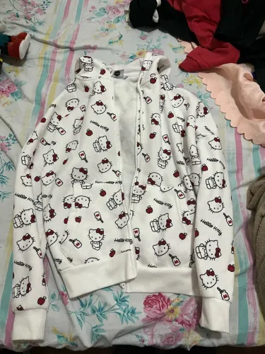 Casaco Moletom Hello Riachuelo Kitty Sanrio Oficial Branco com Estampa