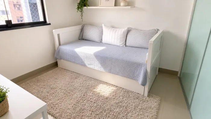 Cama solteiro com auxiliar