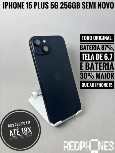 Loja física. Aceitamos trocas em iPhone's ou Android. iPhone 15 Plus 256GB