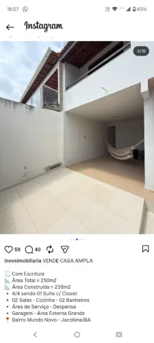 VENDE-CASA LOT. MANOEL FELIX ROCHA , MUNDO NOVO, JACOBINA BAHIA