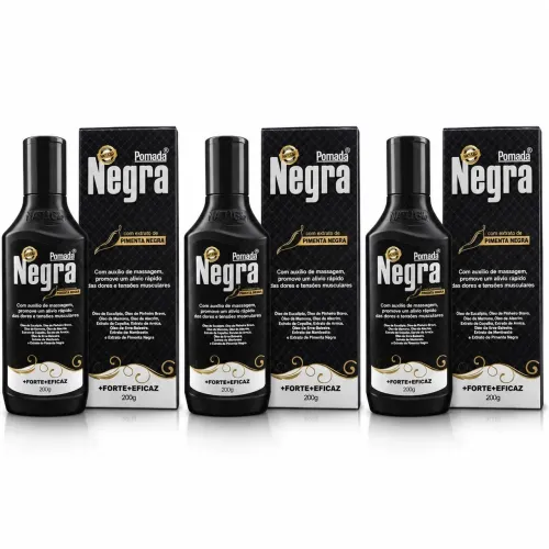 Kit 3 Pomada Negra Original Natubio