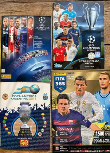 álbuns de figurinhas Champions League - FIFA 365 2016 - COPA AMÉRICA 2011