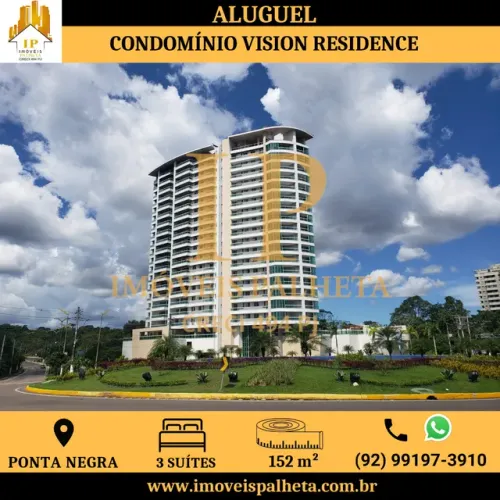 Apartamento para aluguel tem 152 metros quadrados com 3 quartos em Ponta Negra - Manaus -
