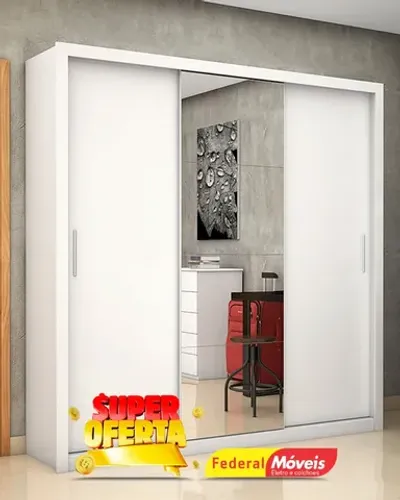 Guarda Roupa 3 Portas 4 Gavetas Espelho Direto da Fabrica Fazemos Entrega