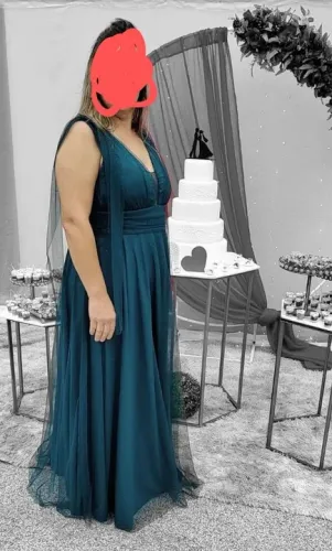 Vestido Longo verde - Festa de Casamento