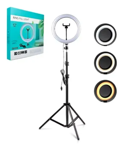 Ring Light Iluminador Anel Luz 12 Polegadas 30cm Tripé 2.10m