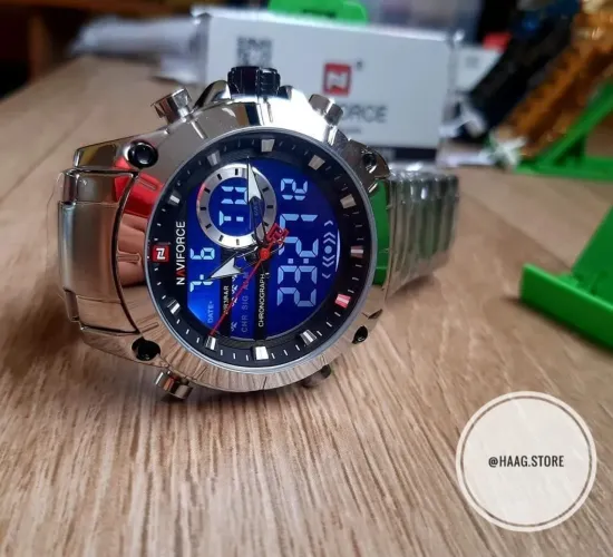 Relógio Naviforce Luxo /militar/Aço Inox /100% Funcional/Fundo LED/original/Prova Dágua 