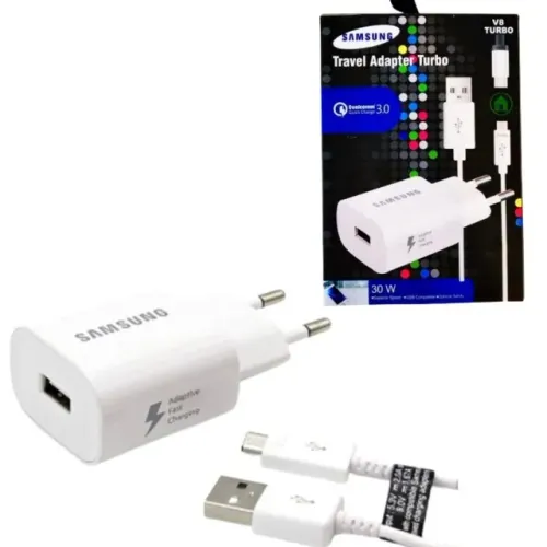 Carregador Samsung Turbo Tipo C ou V8 wpp:43. *