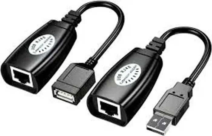 ADAPTADOR EXTENSOR USB COM CABO DE REDE RJ45