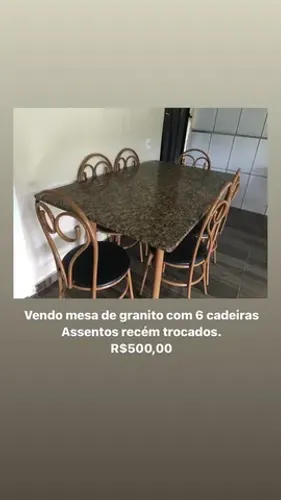 Mesa de granito 6 cadeiras