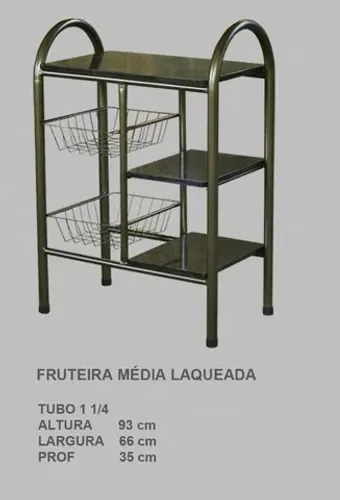 Fruteira Tubular Média Tampo Pedra 2 Cestos. São Produtos Novos Direto da Fábrica!