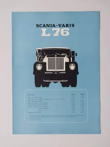 Caminhão Scania Vabis L 76 ou LS 76 - Catálogo, Folder, Folheto Original