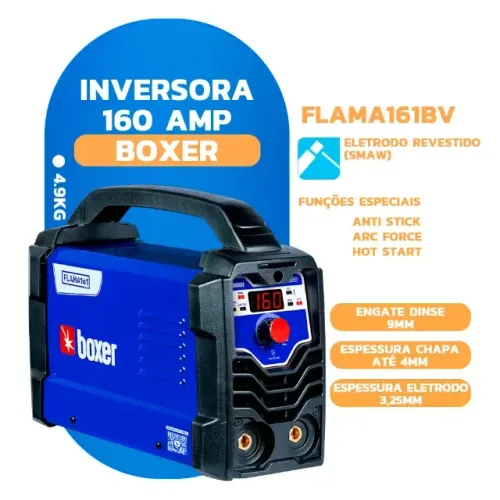 Máquina de Solda Inversora Flama 161BV 160A 110/220V BOXER-1005019 - Parcelado em 10x