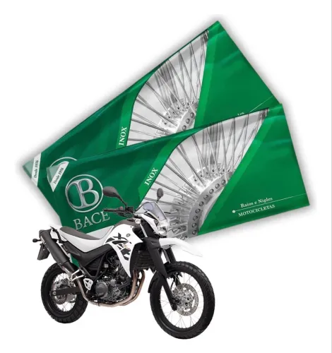 Jogo Raios Inox Polido 3,5mm Bace Dianteiro Traseiro Xt 660