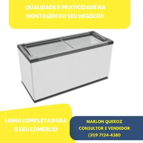 Freezer Horizontal Tampa de Vidro MetalFrio 505 Litros