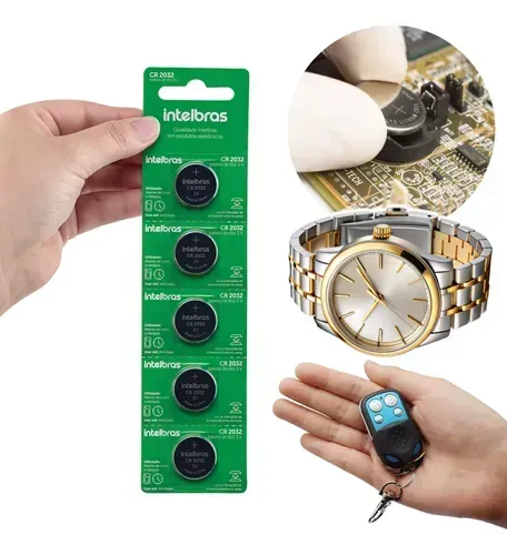 Bateria Lítio Cr2032 3v Intelbras Cartela Com 5 Unidades