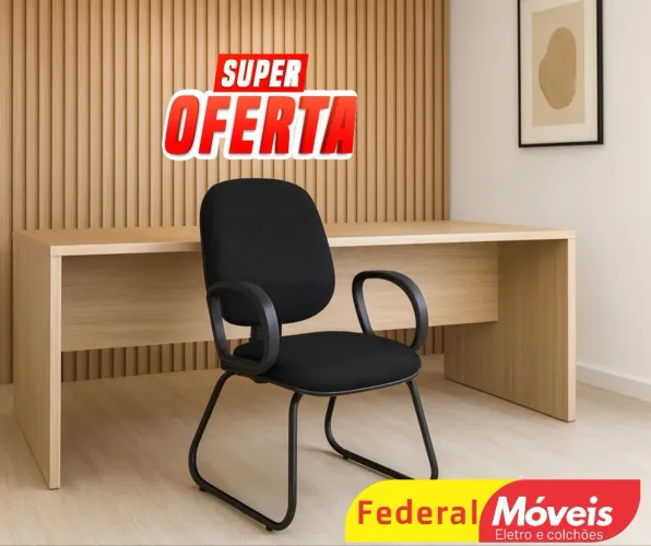 Cadeira Fixa Diretor para Escritório Base Trapézio - Conforto e resistência no dia a dia!