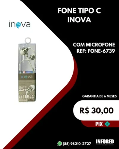 Fone tipo C Inova FONE-6739