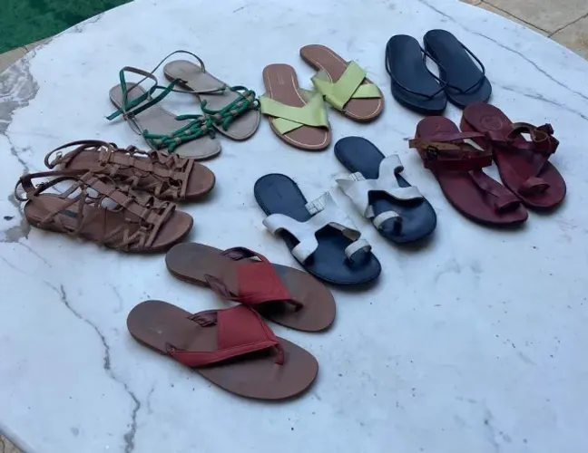 Coleção de Sete Sandálias Femininas
