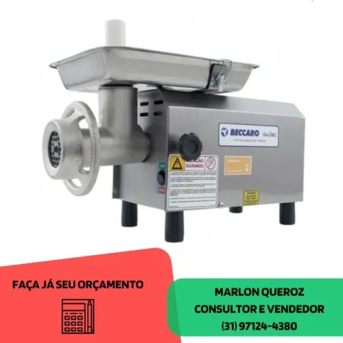 Moedor de Carne Boca 8 Inox Bivolt Beccaro
