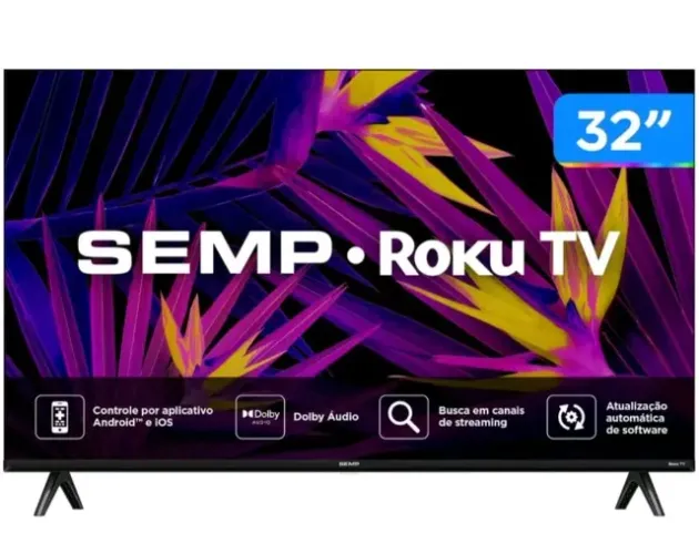 Smart TV LED HD 32 SEMP 32R6610 ROKU TV "Nova Com Nota fiscal e Garantia do fabricante"