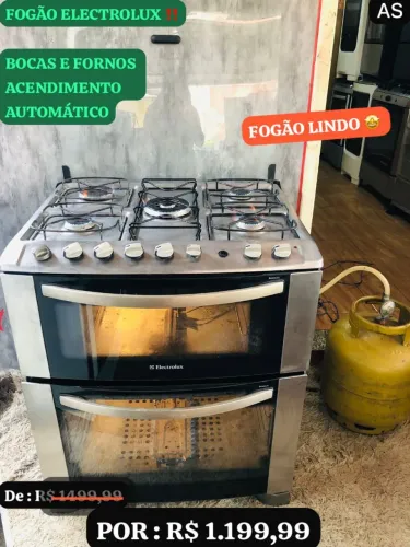 Fogão Electrolux automático 2 fornos 5 bocas