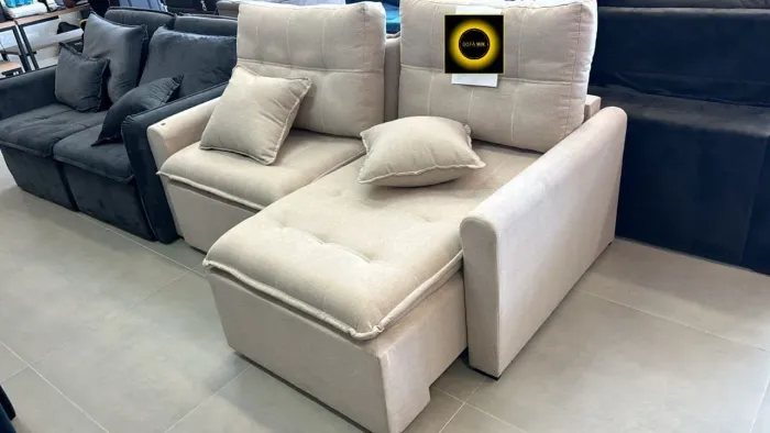 Sofá 1.80m em Linho a Pillow Top<br>-  (15cm)<br>- Espuma D33<br>- Molas Ensacadas<br>-Linho Importado