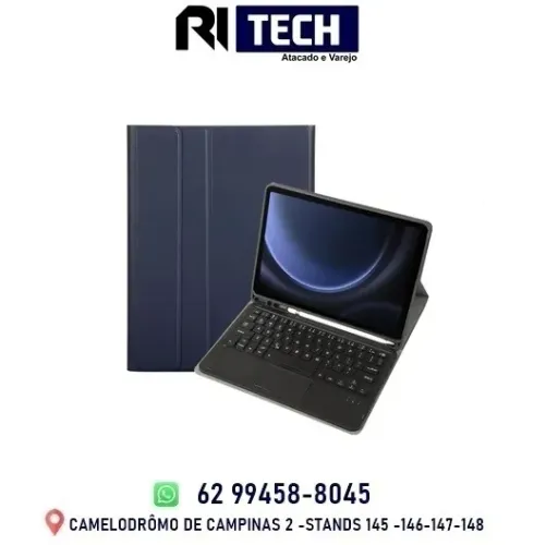 Capa com Teclado Eapaço p/ Caneta  Galaxy Tab S9 S8 S7 Samsung