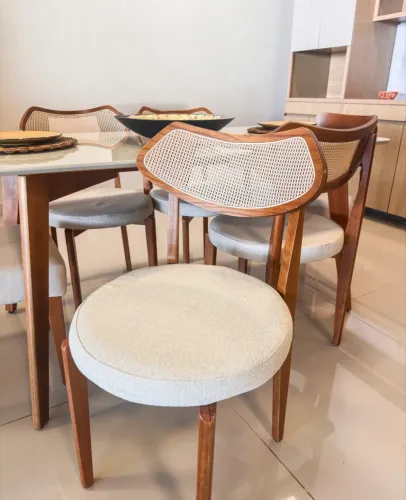 Cadeira de Jantar Linho Palha Telinha