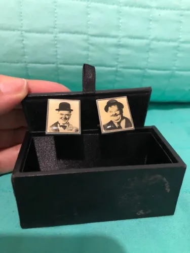 Abotoaduras Laurel & Hardy - Raridade Clássicos do Cinema!