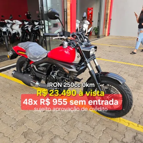 Iron 250 EFI 0KM (48 x R$955 S/entrada).