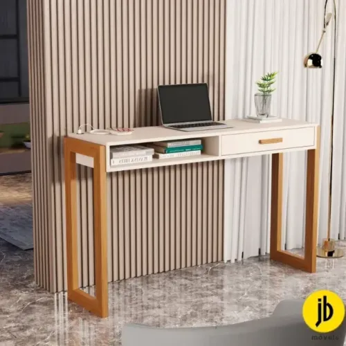 !!! FRETE GRATIS !!! Escrivaninha JB 6055 Luxo Off 1 Gaveta Larg. 1.30m - JB Bechara