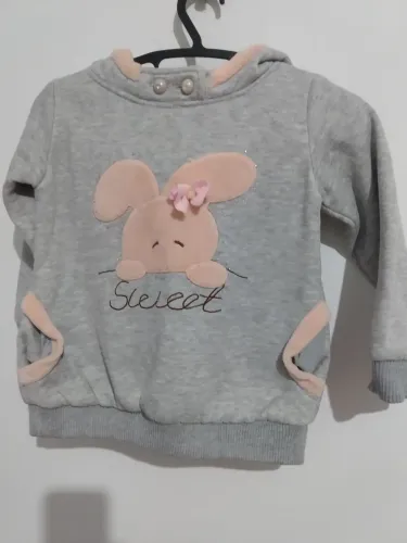 Blusa de frio infantil feminina com capuz -
