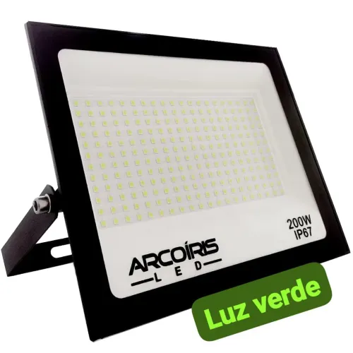 Refletor LED 200W IP67 - Luz Verde - Arcoíris
