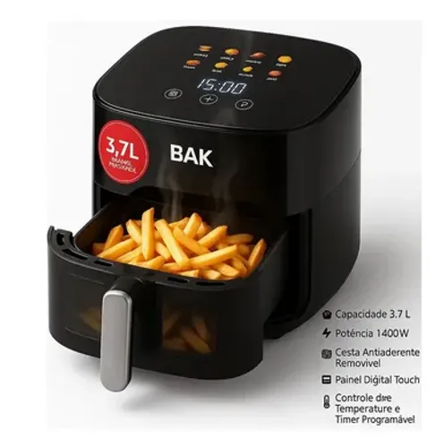 Air fryer Fritadeira Digital 3,7 litros 1400w Bak 220v