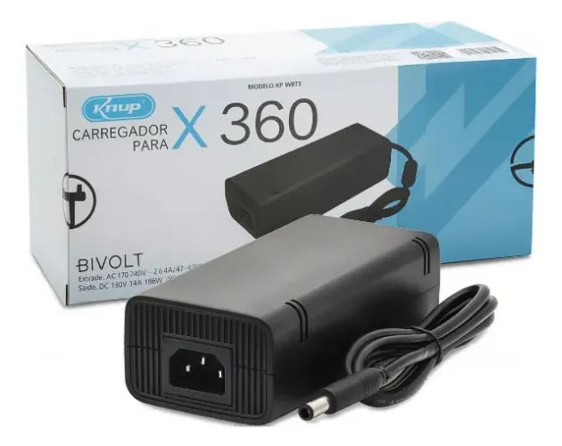 Fonte Compatível Xbox 360 Super Slim Bivolt 1 Pino 110/220v bivolt