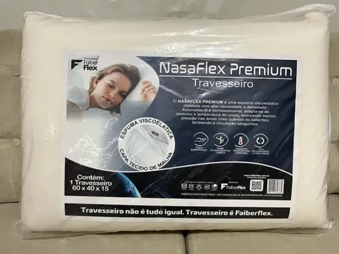 Travesseiro Nasa Viscoelástico Premium Malha - Entrega grátis p/ Fortaleza