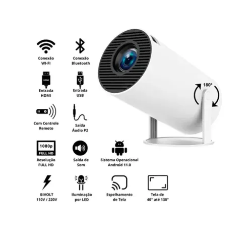 Projetor HY300 original portátil smart Android 11 4k ultra hd HDMI Android wi-fi 