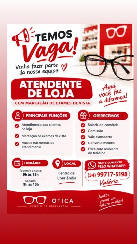 Atendente de ótica