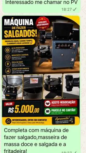 Vendo máquina de salgados