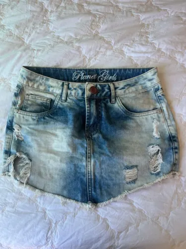 Mini saia jeans, vintage da planet girl