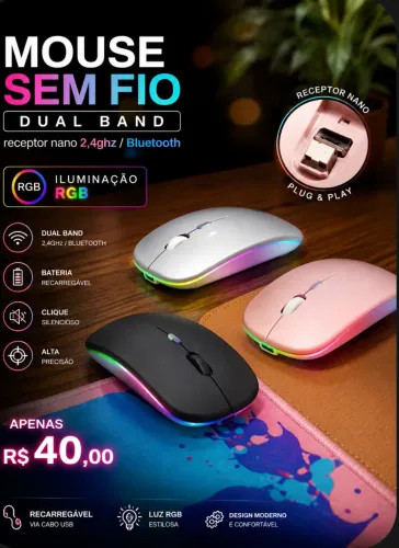 mouse sem fio, recarregavel!