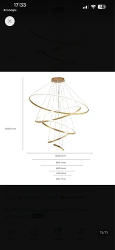 Lustre Pendente Nitrolux LP-405D Anéis 5