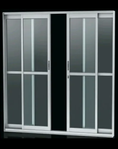 Porta de correr alumínio branco 4 folhas c/vidro 2.10x2.00