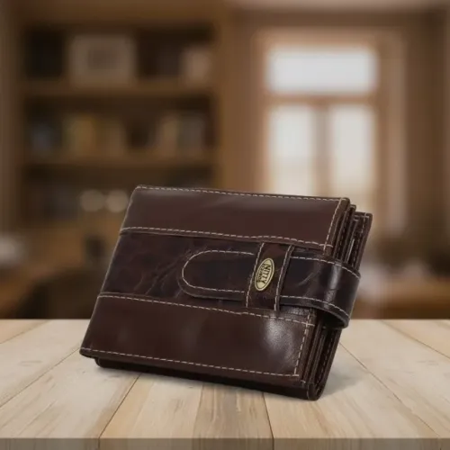 Carteira Masculina Couro Legitimo Com Fecho