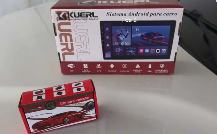 Central multimídia Android Kuerl 9 polegadas quadcore, 4Gb/64Gb