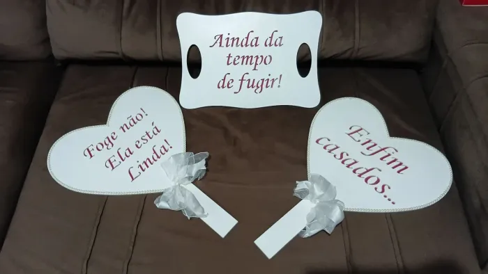 Kit com 3 Plaquetas para Casamento - Usadas em Excelente Estado
