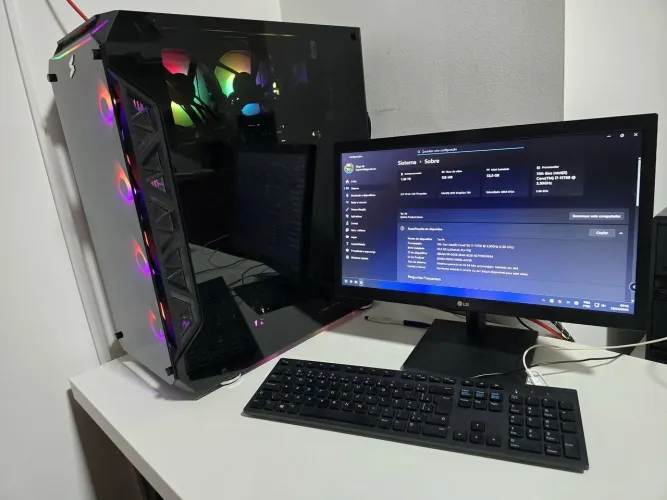 Pc desktop alto desempenho I7, ssd8tb, 32gb ddr4, monitor 19 lg